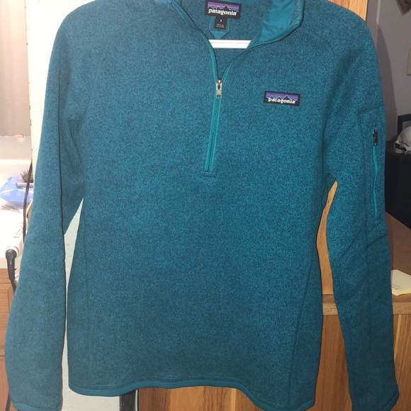 Patagonia Fleece quarter Zip, Teal Blue, Small. - Picture 3 of 3